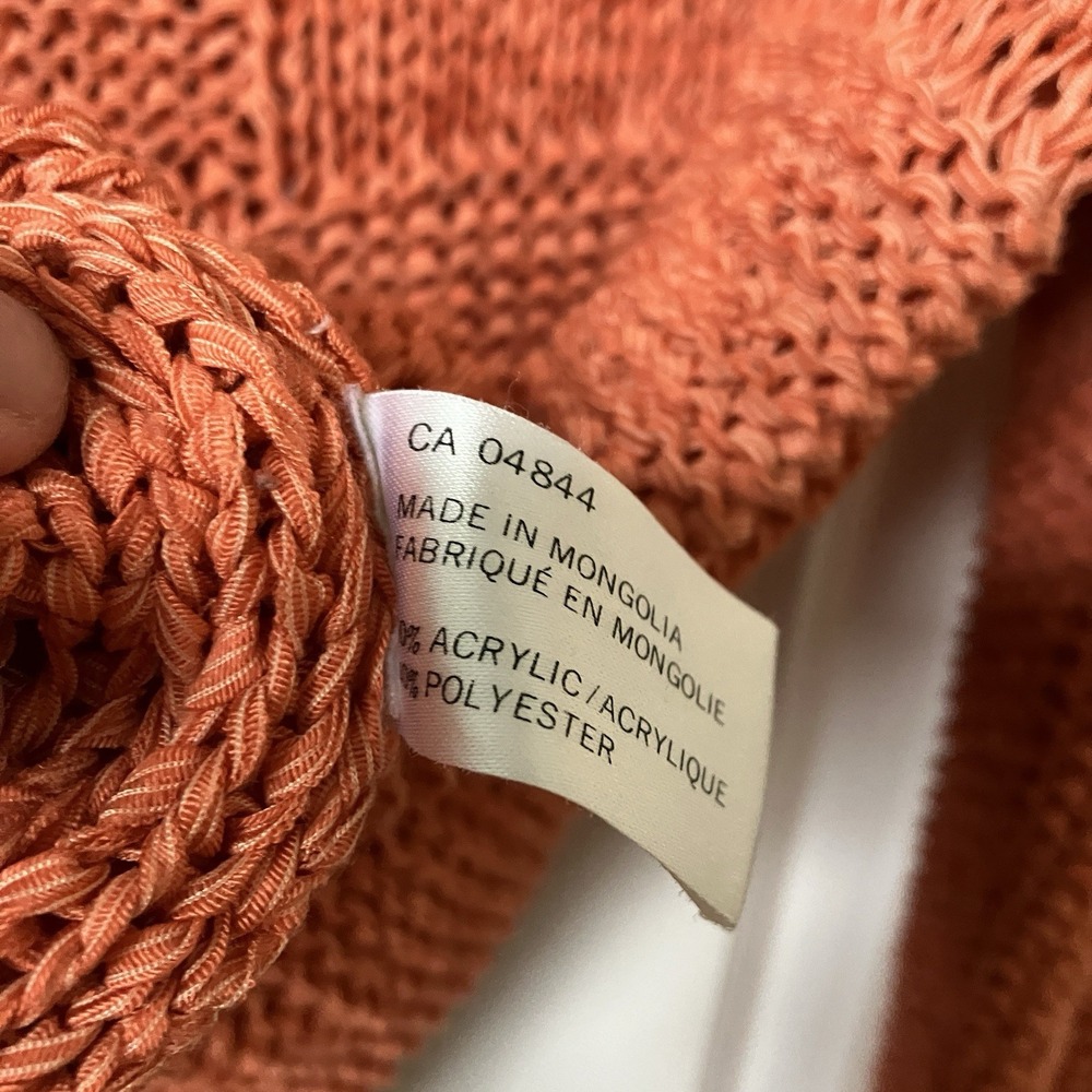 Y2K Blueberry Hill Orange Sweater Womens XL Slouchy Boho Fall Transition Layer - Picture 4 of 7